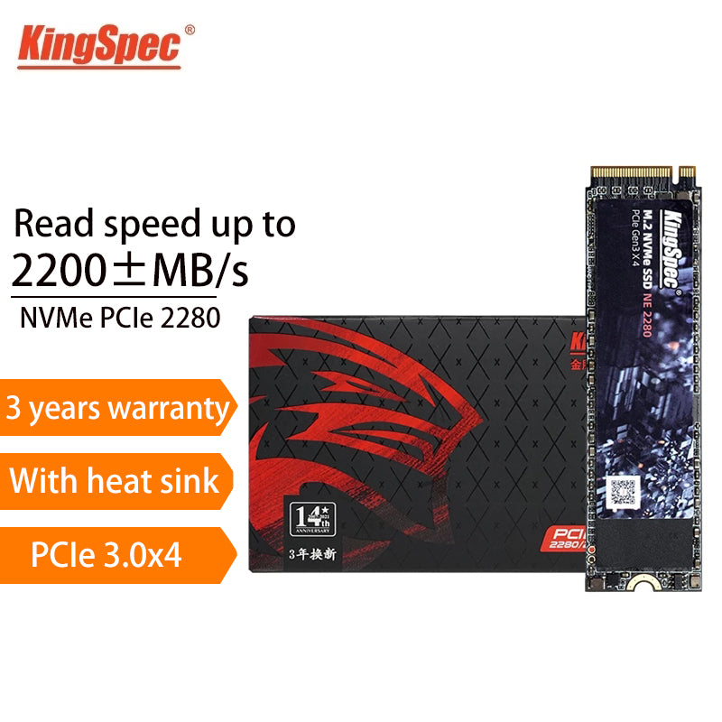 KingSpec M2 SSD NVMe 1TB M.2 2280 PCIe Gen 3.0X4 SSD Internal