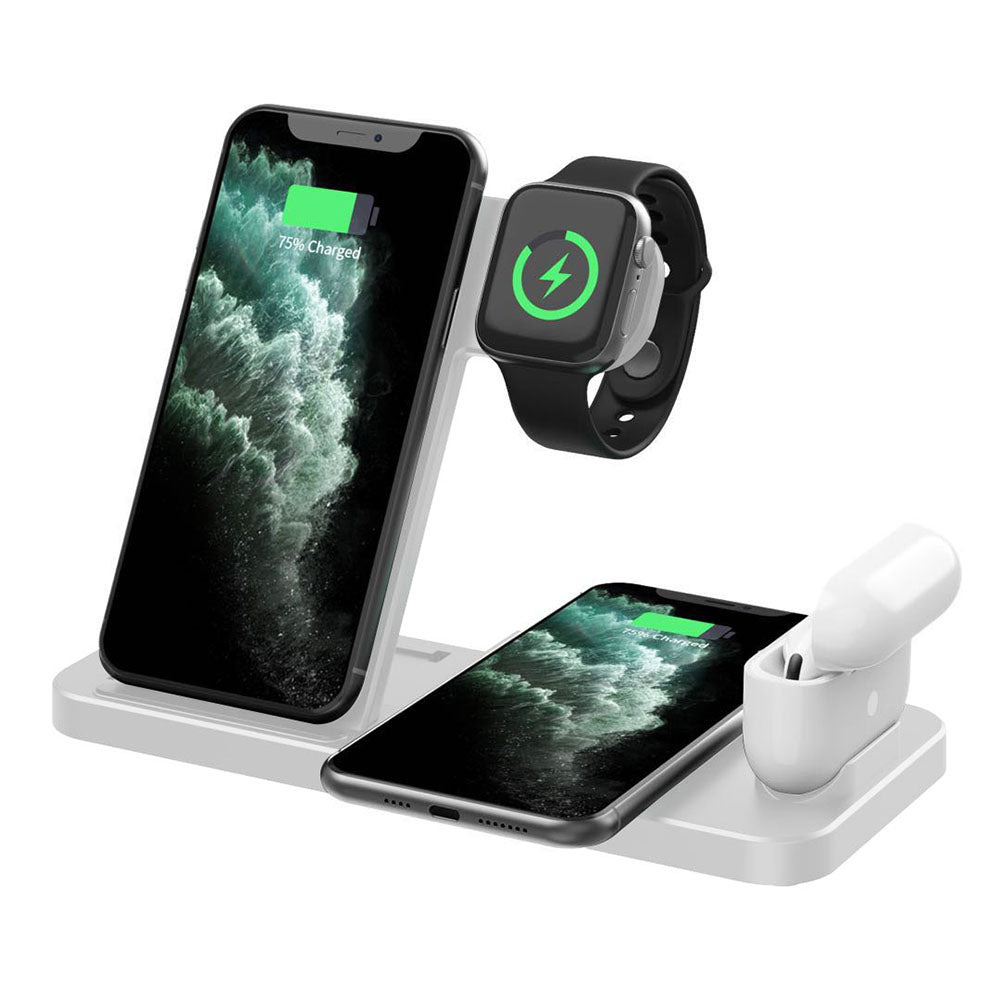 15W 4 in 1 Qi Wireless Charger Stand For iPhone 13 12 11 XS XR X Fast Charging Dock Station For Apple Watch 6/5/4/3/2 AirPod Pro