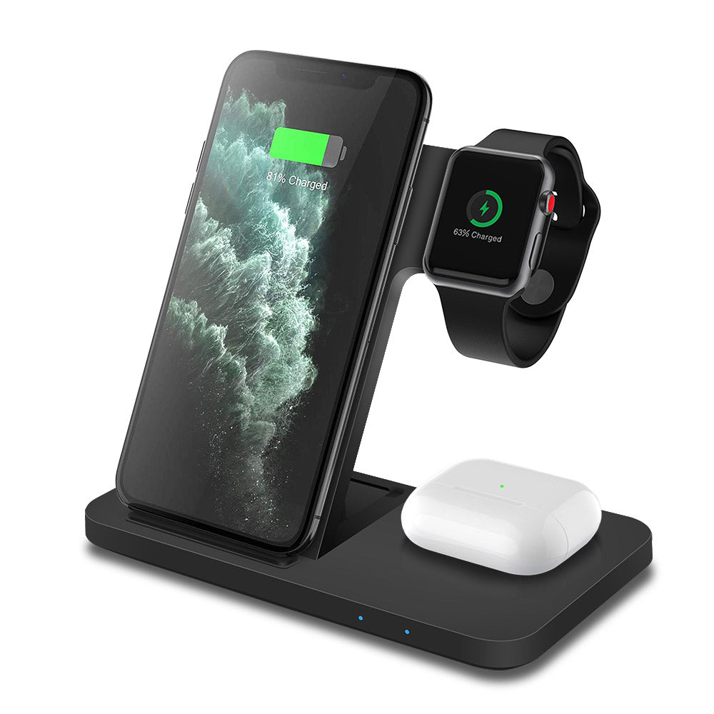 15W 4 in 1 Qi Wireless Charger Stand For iPhone 13 12 11 XS XR X Fast Charging Dock Station For Apple Watch 6/5/4/3/2 AirPod Pro