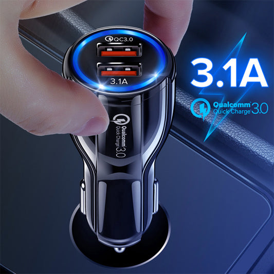 18W 3.1A Car Charger Quick Charge 3.0 Universal Dual USB Fast Charging QC For iPhone Samsung Xiaomi Mobile Phone In Car Chargers