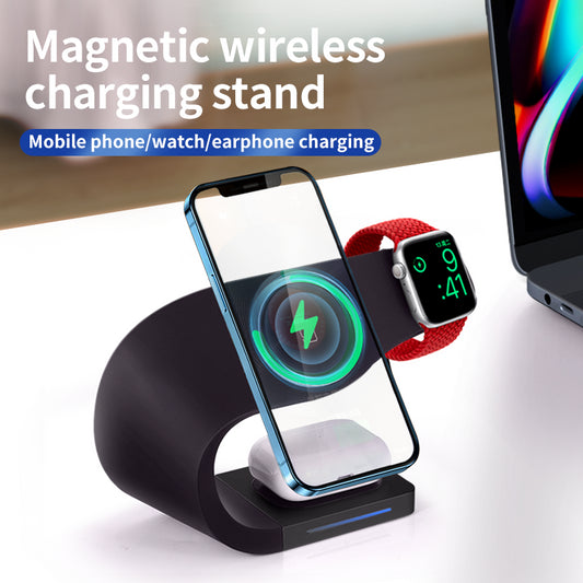 3 in 1 Magnetic Wireless Chargers Stand For IPhone13 12 Induction Charger Fast Incarcator Bracket Apple Watch 1-6 SE AirPods Pro