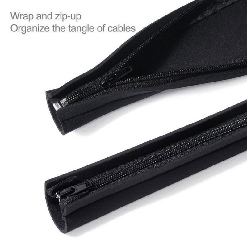 51*11CM DIY Neoprene Cable Management Sleeve Zipper Wrap Wire Hider Cover Organizer