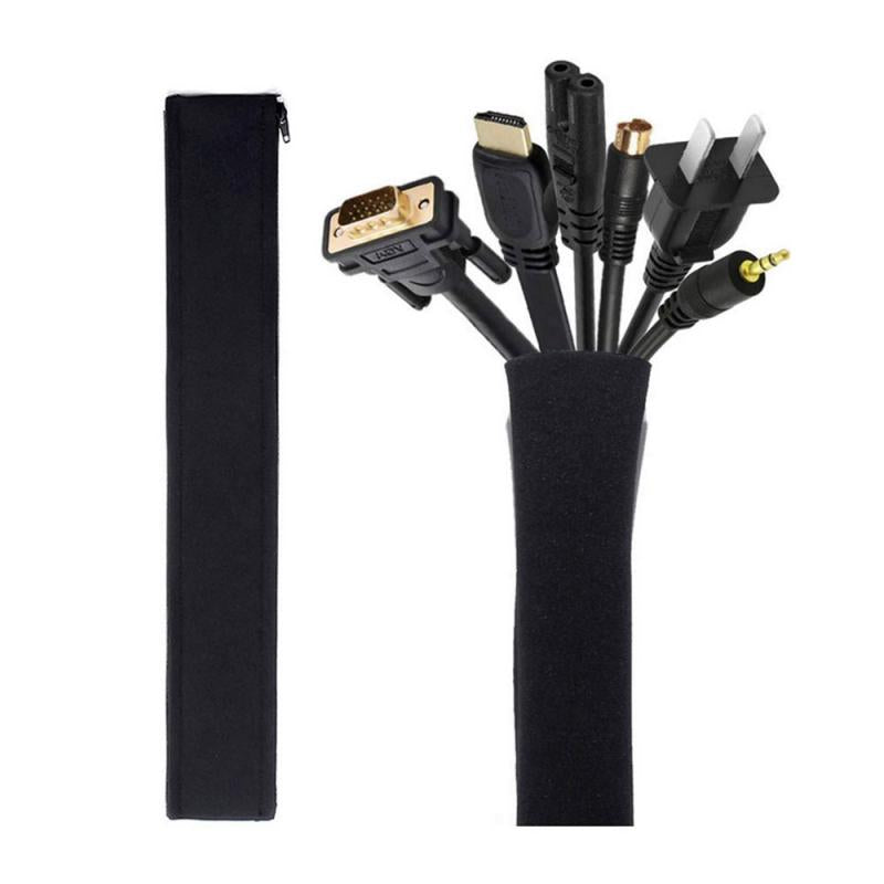 51*11CM DIY Neoprene Cable Management Sleeve Zipper Wrap Wire Hider Cover Organizer