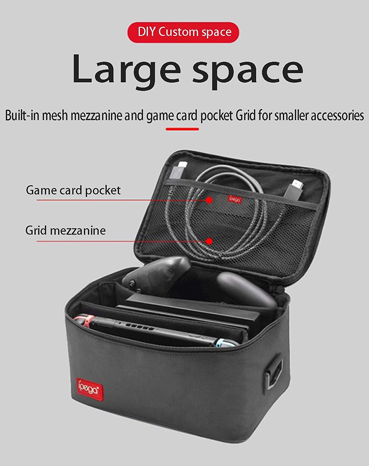 New ipega PG-9179 Switch Treasure Bag Storage Bag for NS Switch Host Messenger Bag Multi-Function EVA Storage Bag