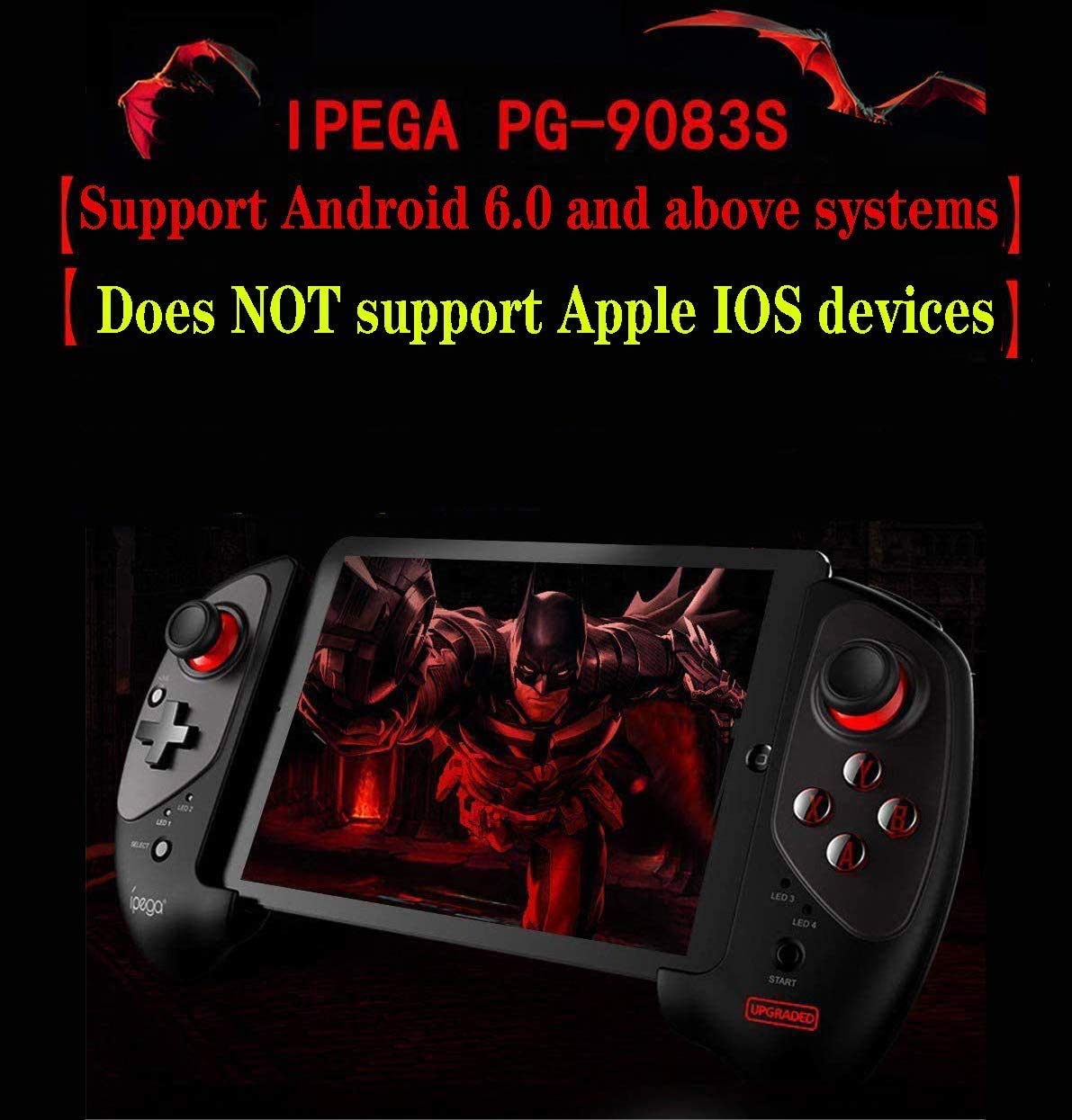 ipega-PG-9083S Wireless 4.0 Smart PUBG Mobile Game Controller for Samsung Galaxy S10/S10+ /S20 S20+5G/Note 20 Note 10 P30 P40 Mate Android Mobile Smartphone Tablet (Android 6.0 Higher System)