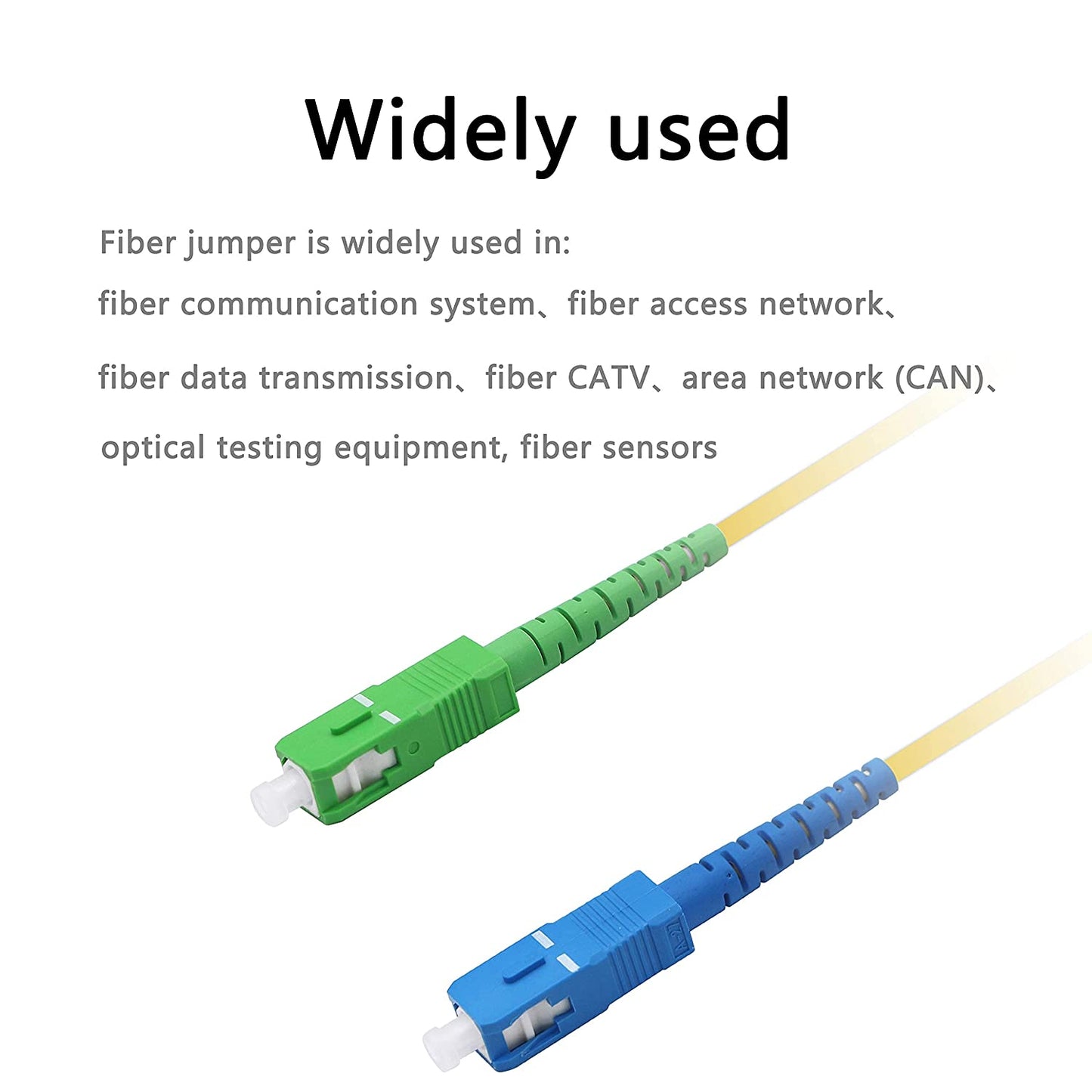 Fiber Optic Patch Cable SC to SC LEIHONG SC/UPC-SC/APC-SM Singlemode Simplex Fiber Optic Jumper Optical Patch Cord 2M-2 Pack