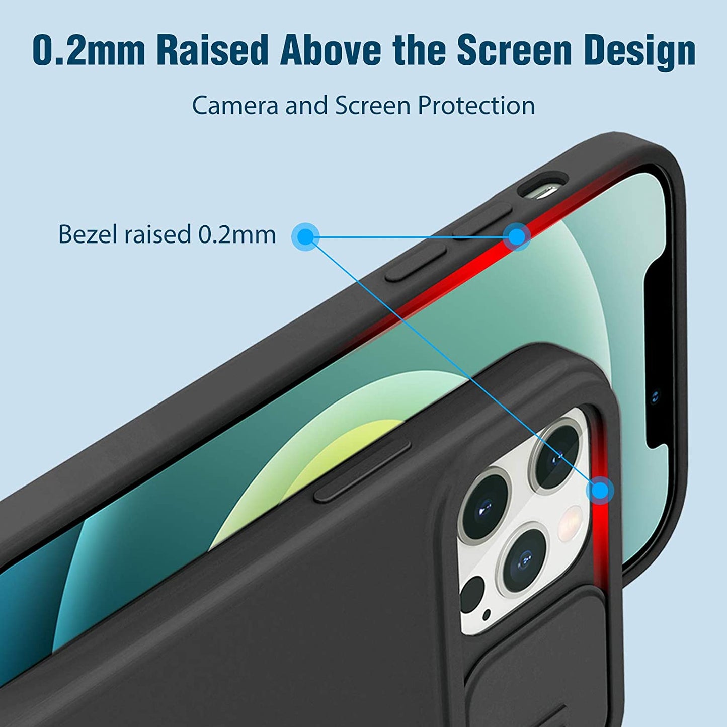 Nillkin Compatible with iPhone 12 Pro Max Case with Slide Cover Camera Protection, CamShield Silky MagSafe Liquid Silicone Thin Phone Case for iPhone 12 Pro Max Case 6.7'' Black