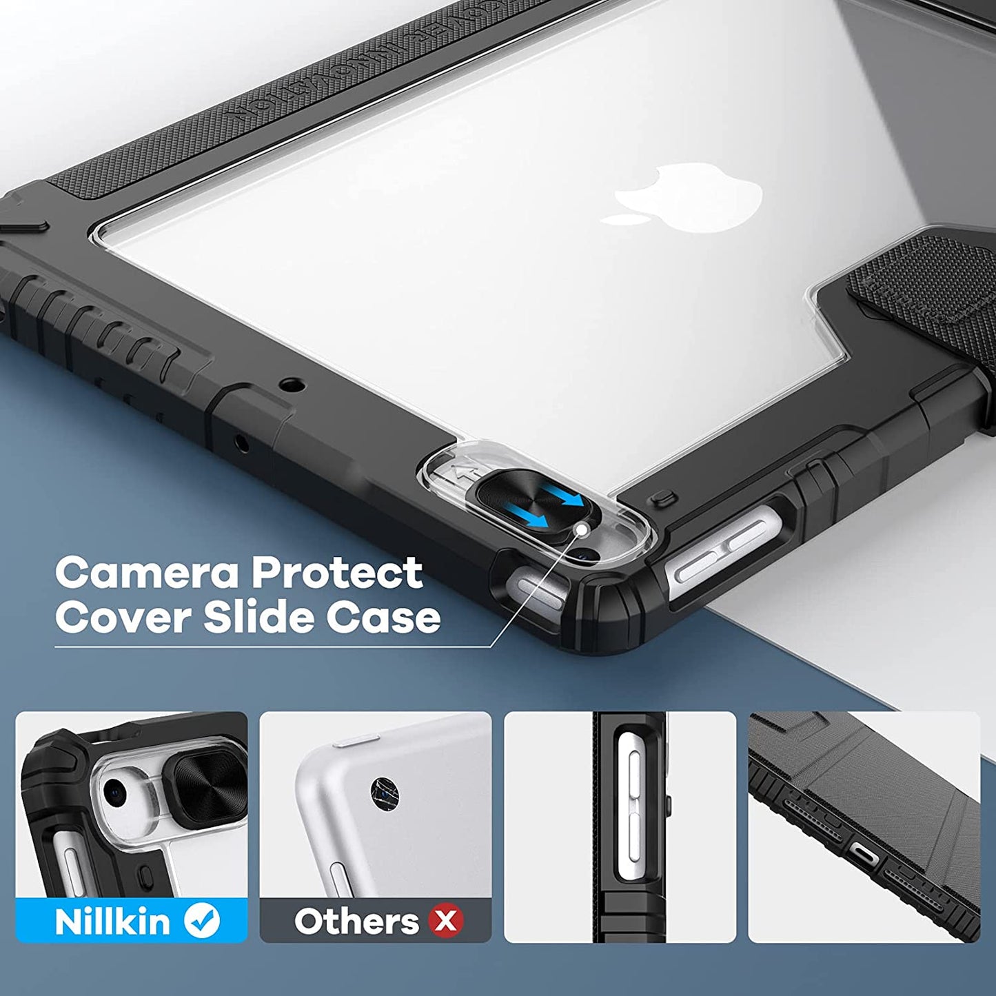 Nillkin Camera Protection iPad Case for iPad 8th & 7th Gen (10.2" Display - 2020 & 2019 Version) (Black)