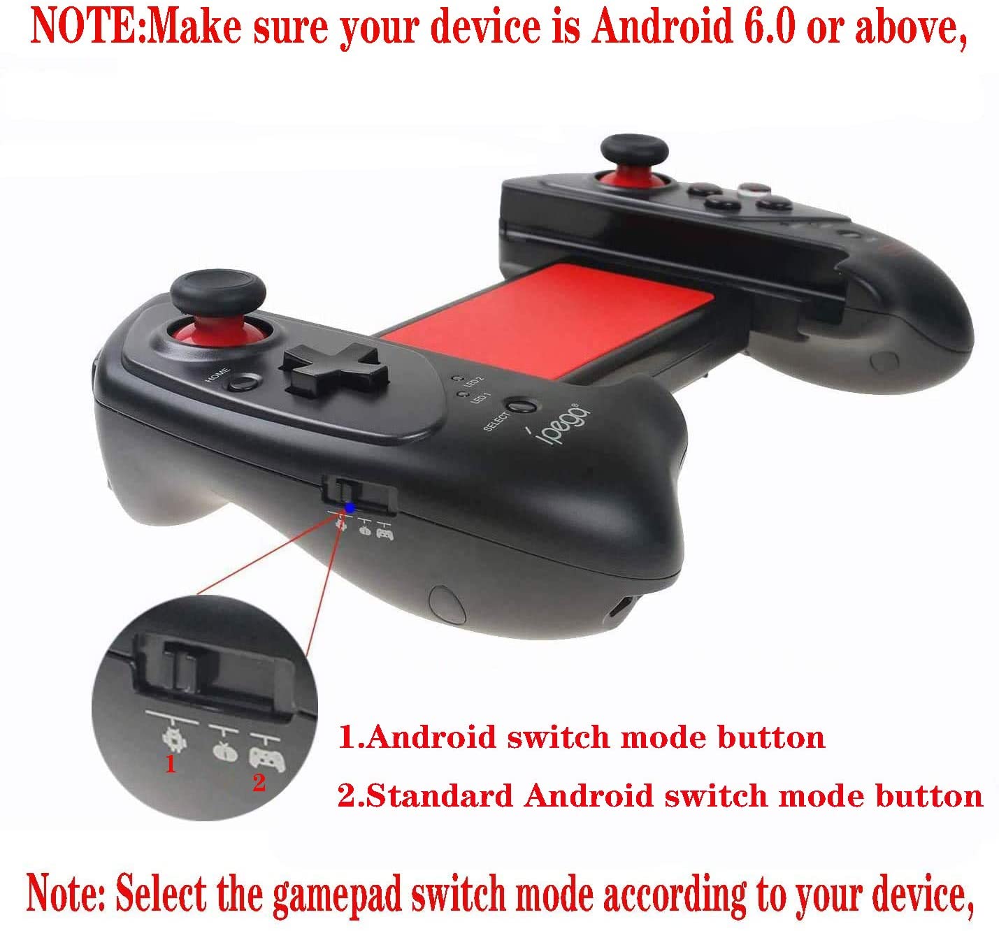 ipega-PG-9083S Wireless Phone Joystick Game Controller Mobile for Samsung Galaxy S10/S10+ /S20 S20+5G/Huawei P40 Pro P30 P30 Pro Mate Android Mobile Smartphone Tablet (Android 6.0 Higher System)