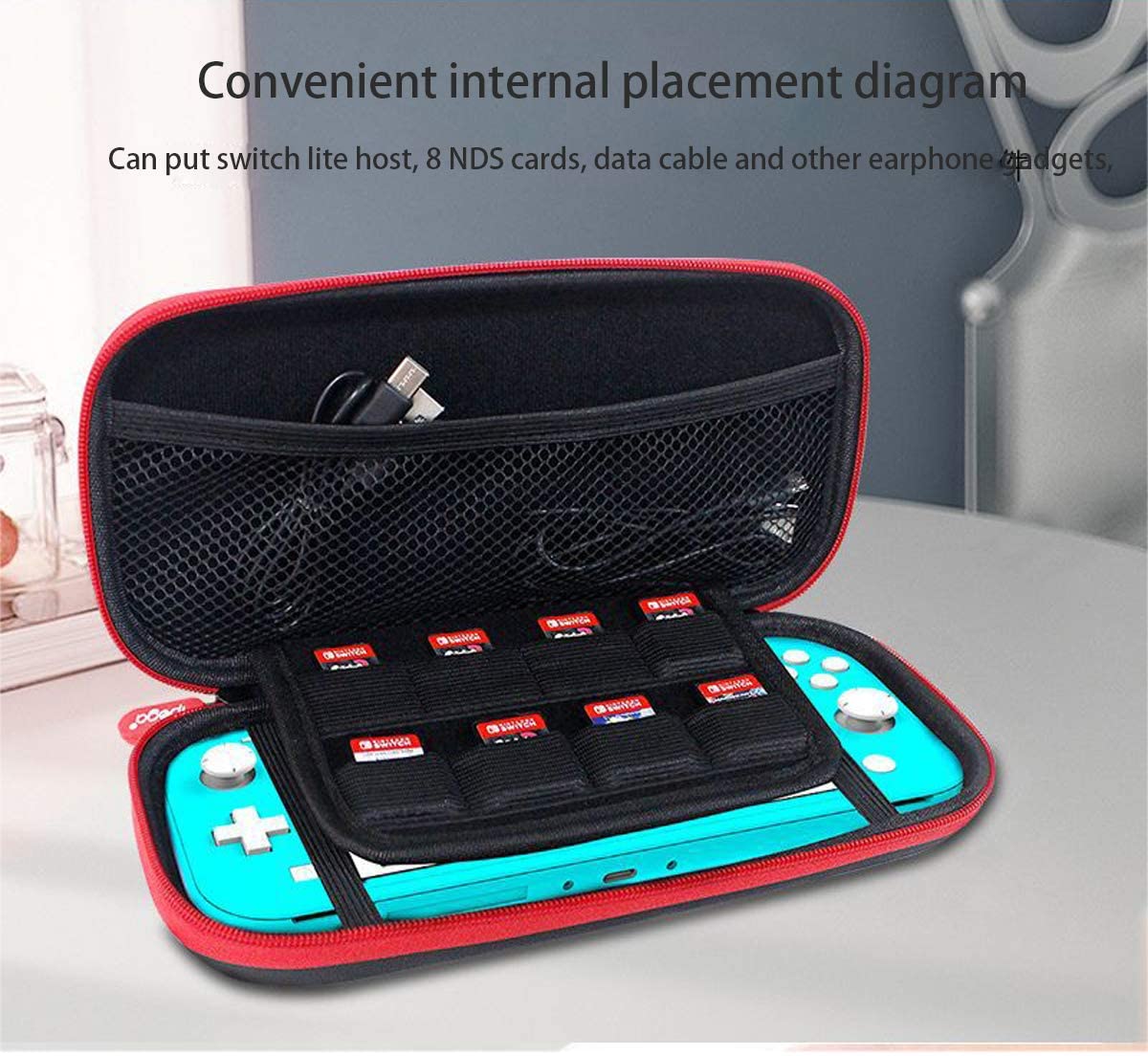 ipega PG-SL010 Switch Lite Game Host Storage Bag Game Controller Storage Bag EVA Compression Protection Zipper Hard Bag for Nintendo Switch lite