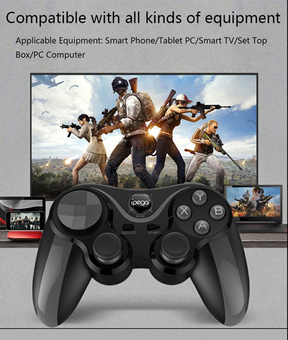 ipega PG-9128 Wireless Phone Controller Mobile Game Joystick PUBG Controller for Android 6.0 and Higher System Mobile Smart Phones/Tablets (Not Support Mediatek Chip Phones)