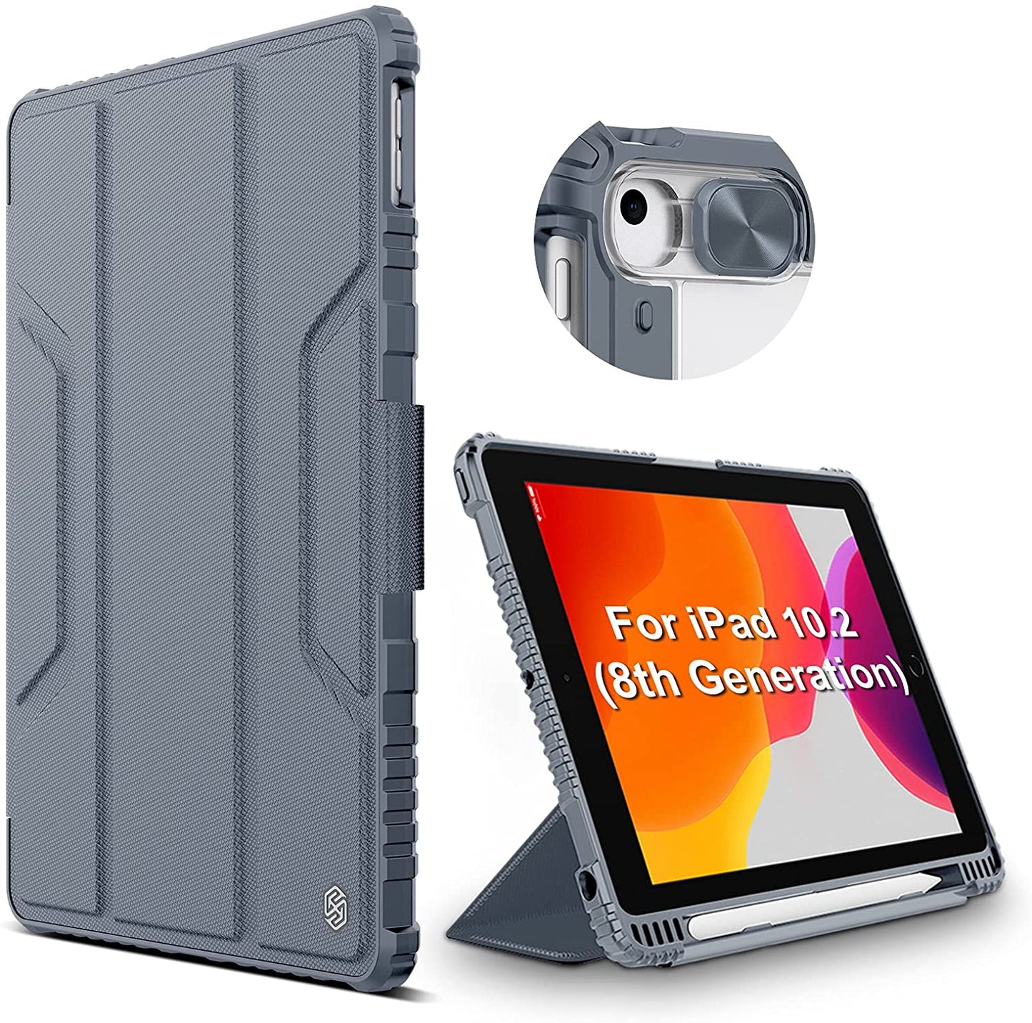 Nillkin Camera Protection iPad Case for iPad 8th & 7th Gen (10.2" Display - 2020 & 2019 Version) (Black)