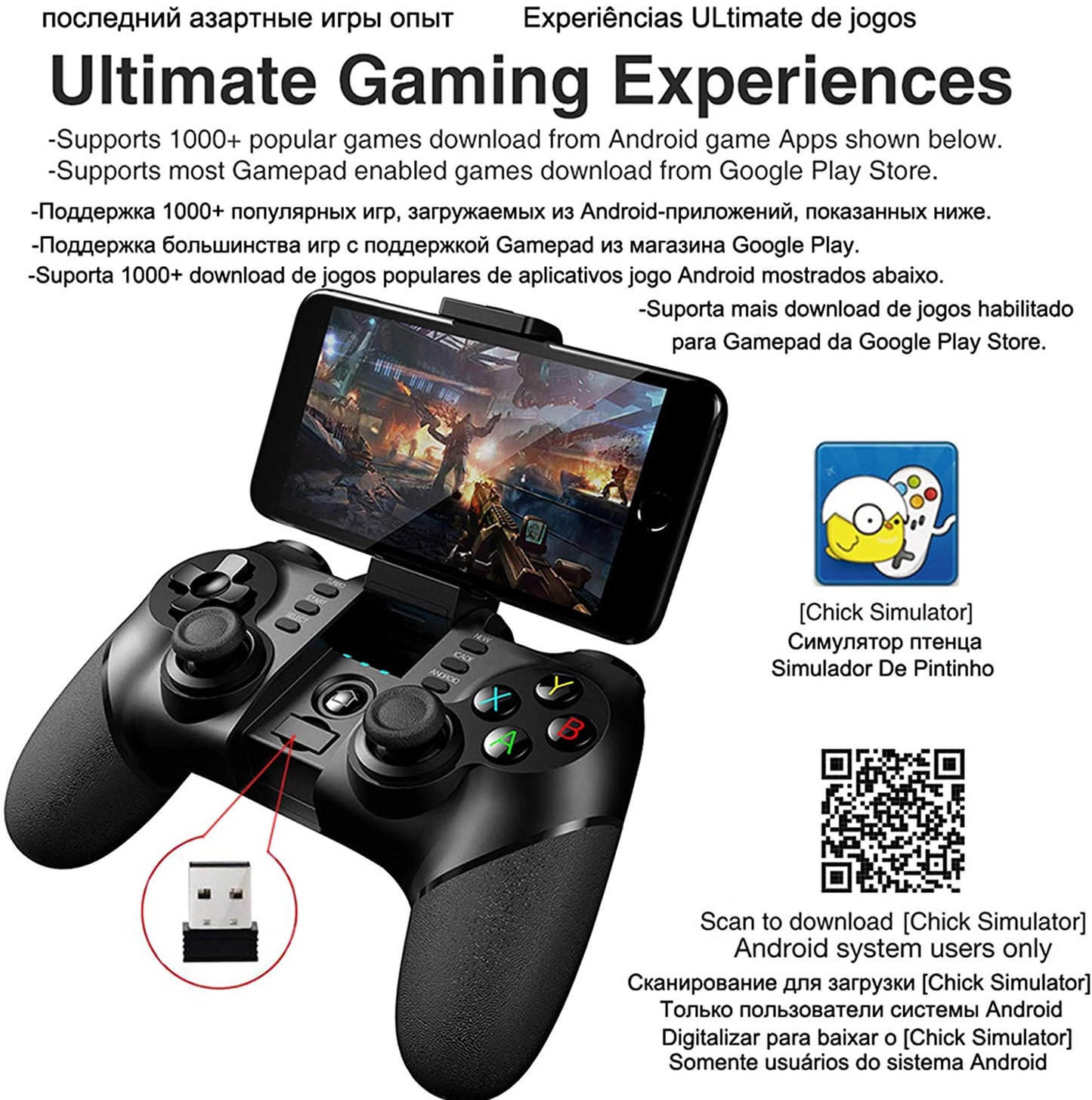 iPega PG-9076 2.4G Wireless Gamepad Controller for Samsung Galaxy S10 /S10+ S20 S20+ 5G Note 10 HW P30 P40 Oppo VIVO MI Android Devices Smartphone Tablet PS3