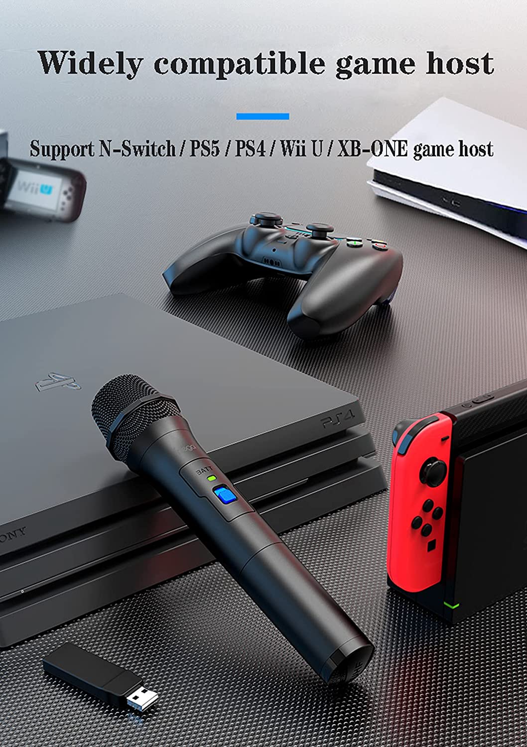 ipega PG-9207 game wireless microphone, game console microphone, with switch compatible with Nintedno switch PS5 PS4/PS3/xboxone/wii game wireless microphone