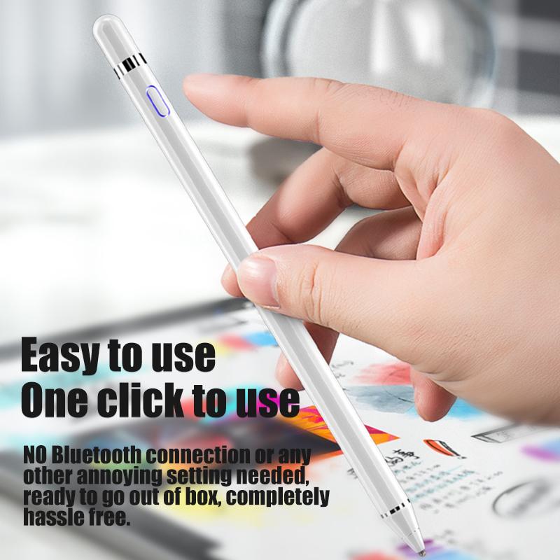 Active Stylus Pen for Android,iOS, iPad, iPhone and Most Tablet, 1.5mm Fine Point Rechargeable Digital Stylus Pen for Drawing