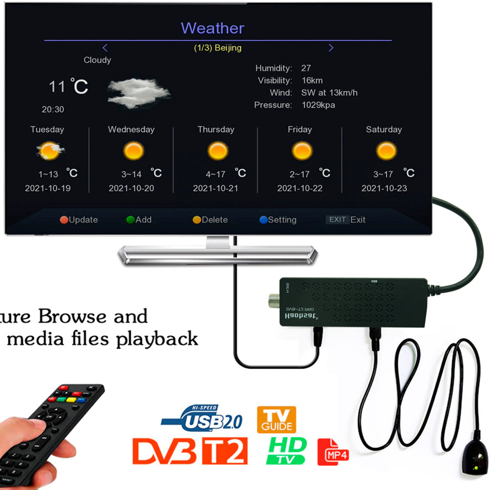 DVB Set-Top Box T2 Digital Terrestrial Decoder T2 C TV Tuner H.264/H.265 TV Set-Top Box