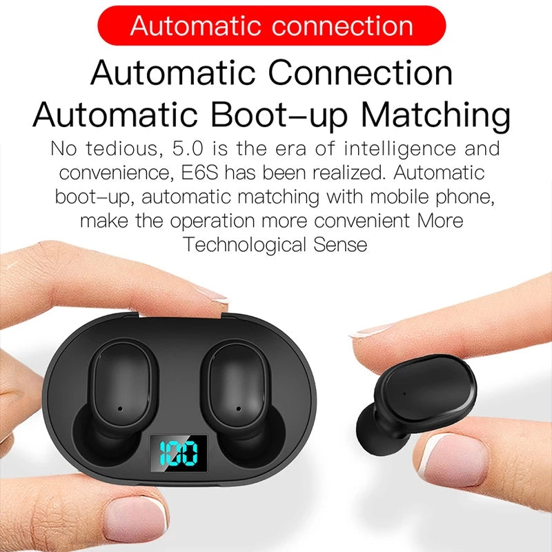 E6S \ A6S Bluetooth Earphones TWS Wireless Earbuds Stereo Sport Wireless Headset Fone De Ouvido Auriculares with Microphone