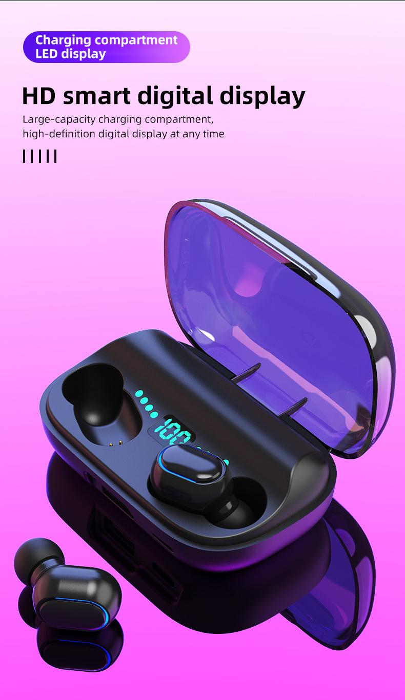 T11 TWS Wireless Bluetooth 5.0 Earphones 1800 mAh Charging Box HiFi Stereo Sports Waterproof Wireless Headphone With Microphone