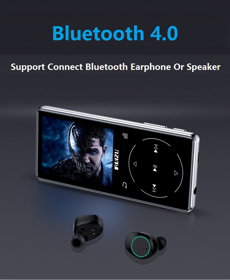 New Metal Original RUIZU D16 Bluetooth MP3 Player 2.4inch 8GB HIFI Music Video Player With FM Radio E-Book Built-in Speaker