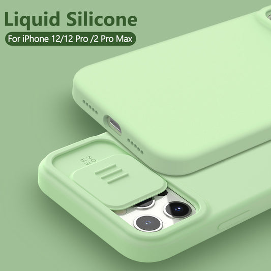 NILLKIN For iPhone 13 Pro Max Case Liquid Silicone Soft Case For iPhone 13 Pro Slide Camera Protect Privacy Cover for iPhone 12