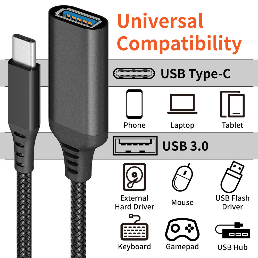 新款OTG数据线type-c转USB3.0转接线手机平板电脑车载扩展转换头