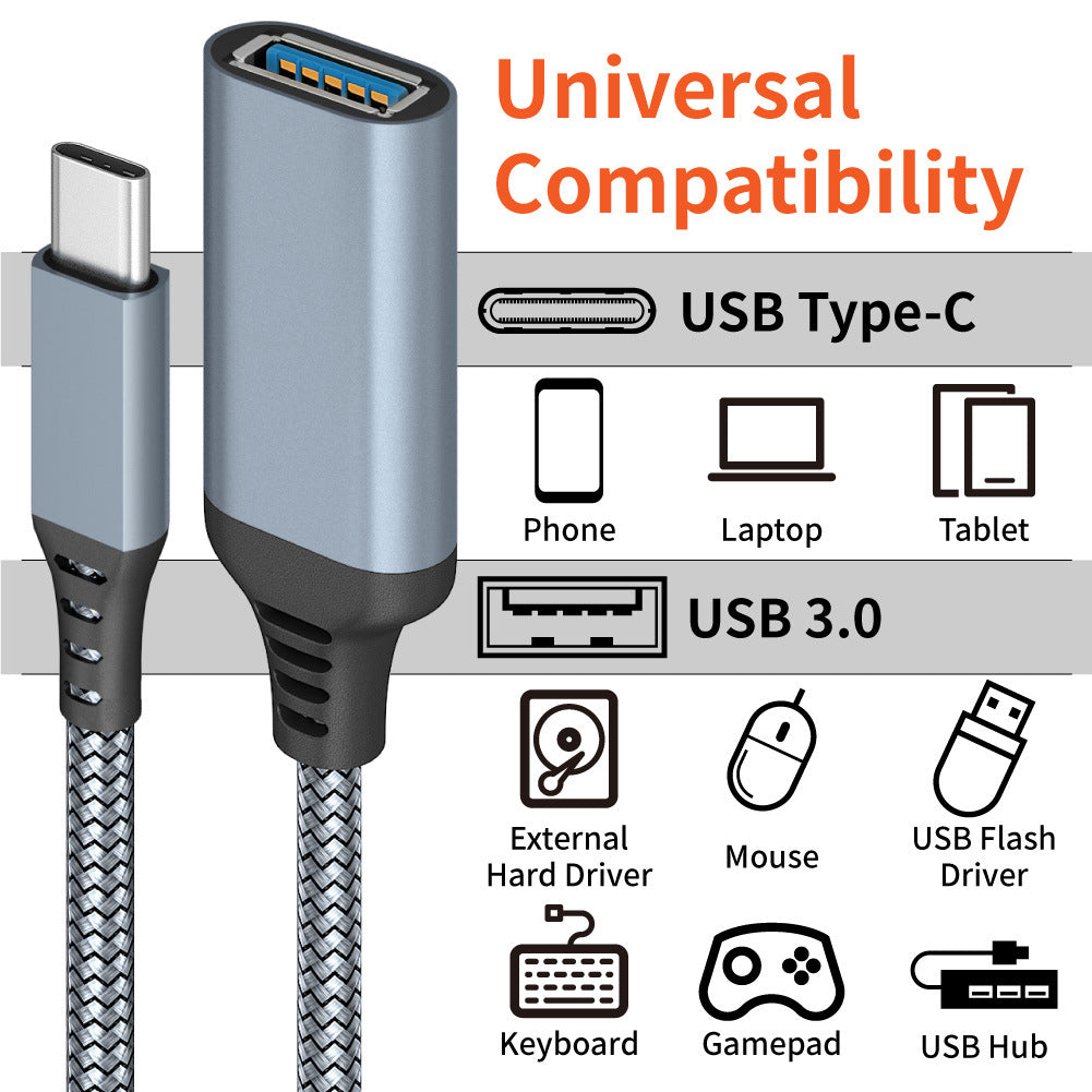 新款OTG数据线type-c转USB3.0转接线手机平板电脑车载扩展转换头