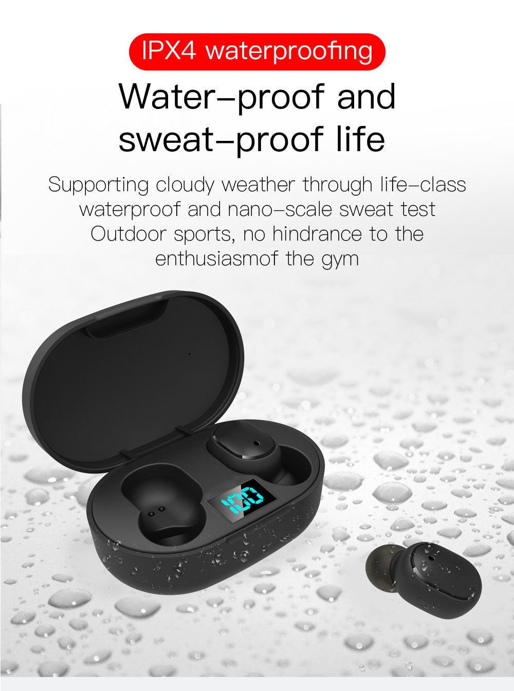 TWS E6S Wireless Headphones Bluetooth 5.0 Earphones Headsets with Mic Sport Noise Cancelling Earbuds Mini Earphone A6S Handsfree