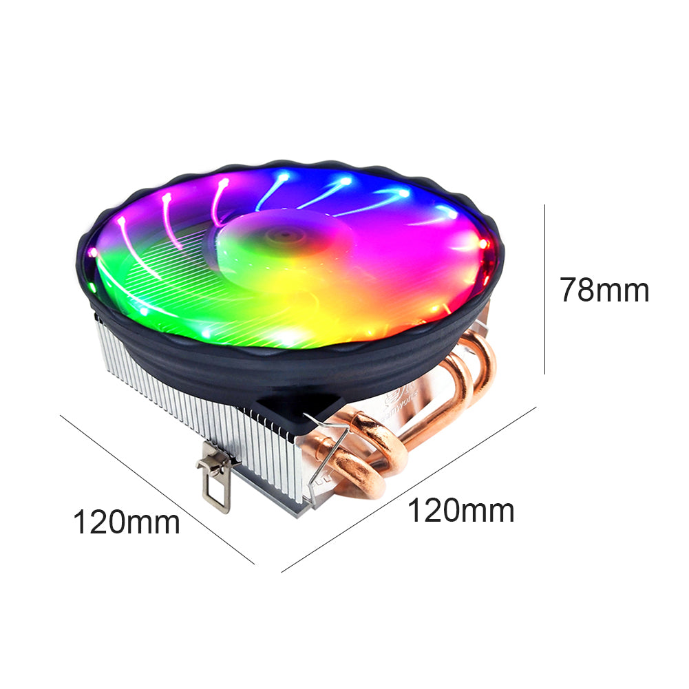 SNOWMAN 4 Heat Pipes CPU Cooler 4 Pin PWM RGB PC quiet Intel LGA 2011 1200 1150 1151 1155 1366 775 AM4 AM3 AM2 CPU Cooling Fan