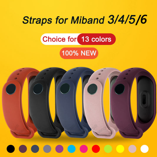 Strap Bracelet for Xiaomi Mi Band 3 4 5 6 Strap Silicone Wrist Strap 5 for Xiaomi Bracelet for Mi Band 3 4 Wriststrap Bracelet 6