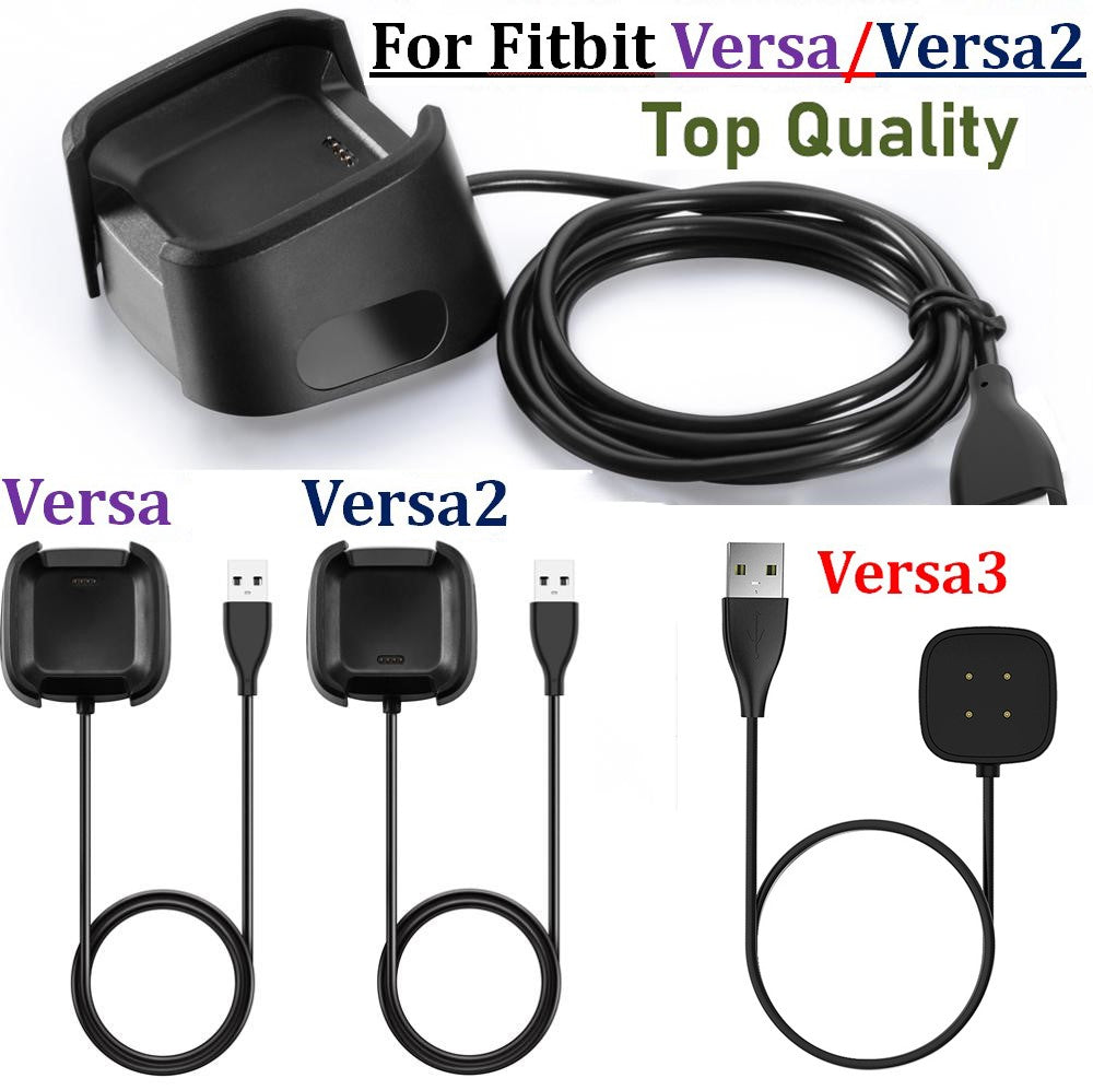 USB Charger For Fitbit Versa/Versa2/Versa3 Watch Charging Data Sync Cradle Clip Dock Adapter for Fitbit Versa 2 3 Cable Bracelet