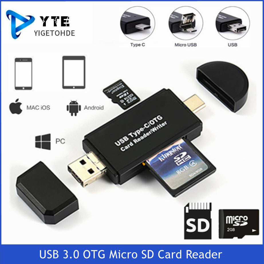 YIGETOHDE OTG Micro SD Card Reader USB 3.0 Card Reader 2.0 For USB Micro SD Adapter Flash Drive Smart Memory Card Reader Type C