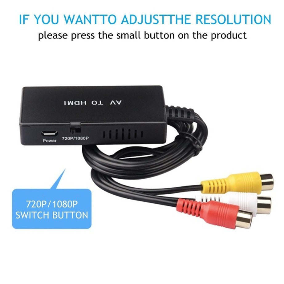 YIGETOHDE RCA to HDMI Converter Composite to HDMI Adapter 1080P PAL/NTSC Compatible With PS One,PS2,PS3,STB,XBOX,VHS,Blu-Ray DVD